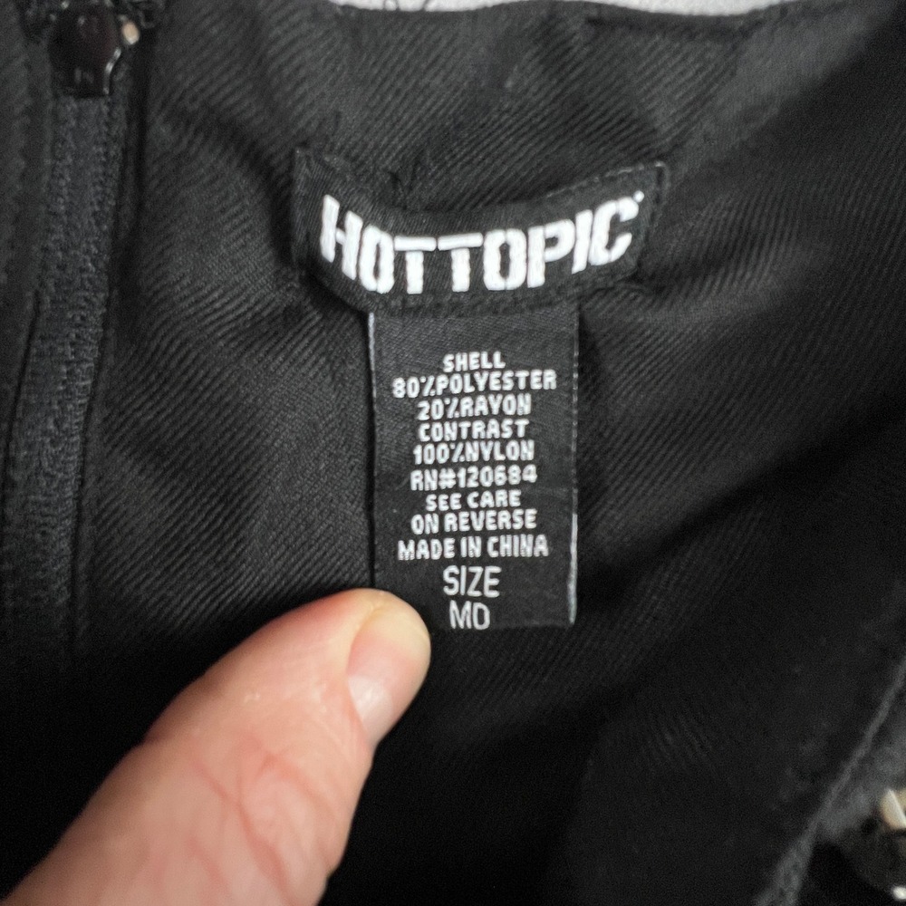 Hot Topic Mini Skirt Womens MD Black Tiered Goth Punk Mesh Buckle Lace Up Emo - Picture 6 of 11